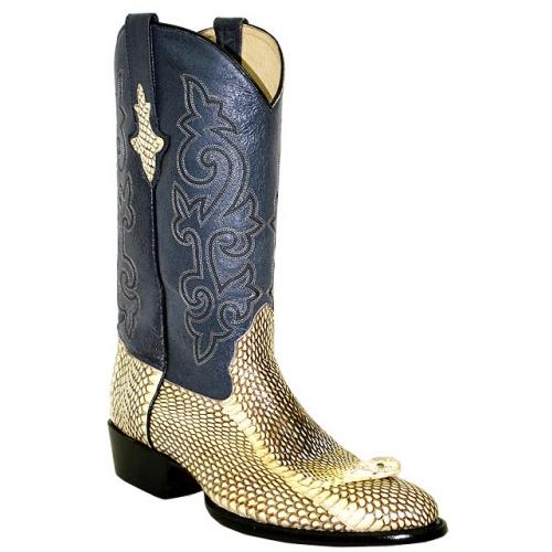 Pecos Bill All-Over Beige King Cobra Head Cowboy Boots